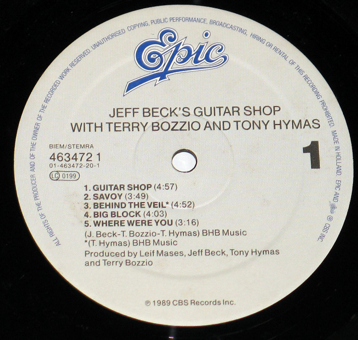 High Resolution Photo JEFF BECK'S GUITAR SHOP w/TERRY BOZZIO, TONY HYMAS 